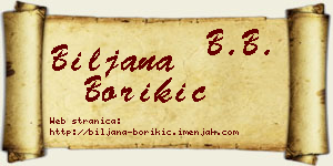 Biljana Borikić vizit kartica
